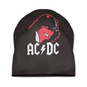 Шапка 3D с принтом Чёрт AC/DC , 100% полиэстер | универсальный размер, печать по всей поверхности изделия | ac dc | acdc | ангус янг | блюз рок | крис слэйд | рок группа | рок н ролл | стиви янг | хард рок | эксл роуз
