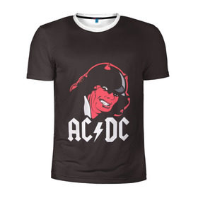 Мужская футболка 3D спортивная с принтом Чёрт AC/DC , 100% полиэстер с улучшенными характеристиками | приталенный силуэт, круглая горловина, широкие плечи, сужается к линии бедра | ac dc | acdc | ангус янг | блюз рок | крис слэйд | рок группа | рок н ролл | стиви янг | хард рок | эксл роуз
