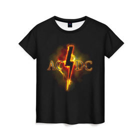Женская футболка 3D с принтом AC/DC огонь , 100% полиэфир ( синтетическое хлопкоподобное полотно) | прямой крой, круглый вырез горловины, длина до линии бедер | ac dc | acdc | ангус янг | блюз рок | крис слэйд | надпись | рок группа | рок н ролл | стиви янг | хард рок | эксл роуз