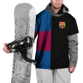 Накидка на куртку 3D с принтом FC Barcelona Black Version , 100% полиэстер |  | Тематика изображения на принте: 