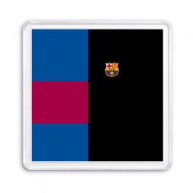 Магнит 55*55 с принтом FC Barcelona Black Version , Пластик | Размер: 65*65 мм; Размер печати: 55*55 мм | 