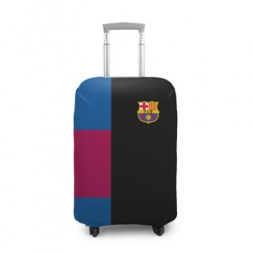 Чехол для чемодана 3D с принтом FC Barcelona Black Version , 86% полиэфир, 14% спандекс | двустороннее нанесение принта, прорези для ручек и колес | 