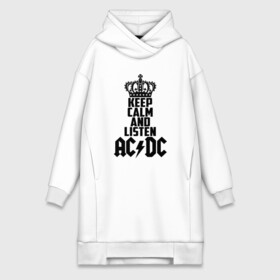 Платье-худи хлопок с принтом Keep calm and listen AC DC ,  |  | ac dc | acdc | австралийская | альбом | ангус янг | блюз рок | гитара | головы | группа | крис слэйд | музыканты | надпись | певцы | рок | рок н ролл | стиви янг | хард рок | эксл роуз