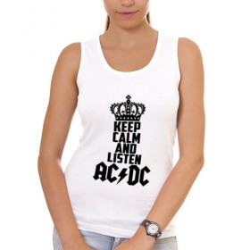 Женская майка хлопок с принтом Keep calm and listen AC/DC , 95% хлопок, 5% эластан |  | Тематика изображения на принте: ac dc | acdc | австралийская | альбом | ангус янг | блюз рок | гитара | головы | группа | крис слэйд | музыканты | надпись | певцы | рок | рок н ролл | стиви янг | хард рок | эксл роуз