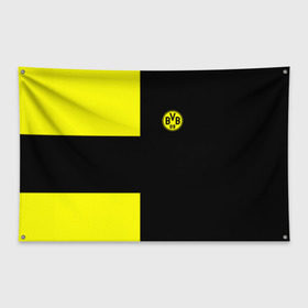 Флаг-баннер с принтом FC Borussia Dortmund Black , 100% полиэстер | размер 67 х 109 см, плотность ткани — 95 г/м2; по краям флага есть четыре люверса для крепления | боруссия | дортмунд