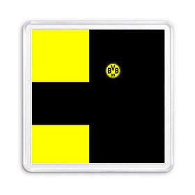 Магнит 55*55 с принтом FC Borussia Dortmund Black , Пластик | Размер: 65*65 мм; Размер печати: 55*55 мм | Тематика изображения на принте: боруссия | дортмунд