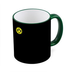 Кружка 3D с принтом FC Borussia Dortmund Black , керамика | ёмкость 330 мл | Тематика изображения на принте: боруссия | дортмунд