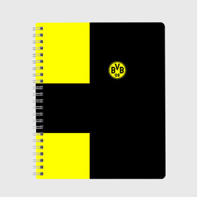 Тетрадь с принтом FC Borussia Dortmund Black , 100% бумага | 48 листов, плотность листов — 60 г/м2, плотность картонной обложки — 250 г/м2. Листы скреплены сбоку удобной пружинной спиралью. Уголки страниц и обложки скругленные. Цвет линий — светло-серый
 | боруссия | дортмунд