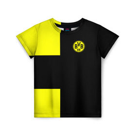 Детская футболка 3D с принтом FC Borussia Dortmund Black , 100% гипоаллергенный полиэфир | прямой крой, круглый вырез горловины, длина до линии бедер, чуть спущенное плечо, ткань немного тянется | Тематика изображения на принте: боруссия | дортмунд