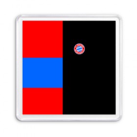 Магнит 55*55 с принтом FC Bayern 2018 Black Version , Пластик | Размер: 65*65 мм; Размер печати: 55*55 мм | 