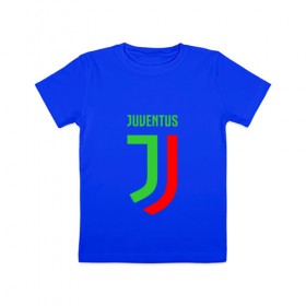 Детская футболка хлопок с принтом Ювентус , 100% хлопок | круглый вырез горловины, полуприлегающий силуэт, длина до линии бедер | juventus football club