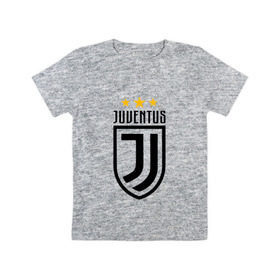 Детская футболка хлопок с принтом Juventus Football Club , 100% хлопок | круглый вырез горловины, полуприлегающий силуэт, длина до линии бедер | juventus football club