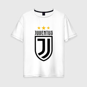 Женская футболка хлопок Oversize с принтом Juventus Football Club , 100% хлопок | свободный крой, круглый ворот, спущенный рукав, длина до линии бедер
 | juventus football club