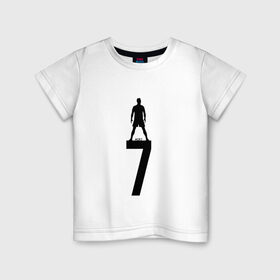 Детская футболка хлопок с принтом Криштиану Роналду , 100% хлопок | круглый вырез горловины, полуприлегающий силуэт, длина до линии бедер | Тематика изображения на принте: 