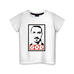 Детская футболка хлопок с принтом Златан Ибрагимович , 100% хлопок | круглый вырез горловины, полуприлегающий силуэт, длина до линии бедер | златан ибрагимович