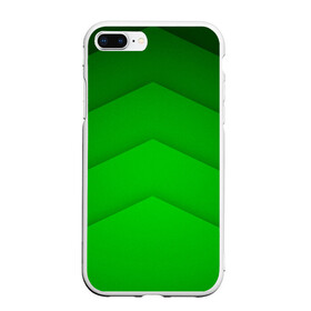 Чехол для iPhone 7Plus/8 Plus матовый с принтом GREEN STRIPES ЗЕЛЁНЫЕ ПОЛОСЫ , Силикон | Область печати: задняя сторона чехла, без боковых панелей | абстракция | геометрия | зеленый | модные.мода | пирамиды | полосы.линии | тренды | треугольники | узоры