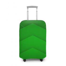 Чехол для чемодана 3D с принтом Зеленые полосы , 86% полиэфир, 14% спандекс | двустороннее нанесение принта, прорези для ручек и колес | абстракция | геометрия | зеленый | модные.мода | пирамиды | полосы.линии | тренды | треугольники | узоры
