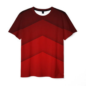 Мужская футболка 3D с принтом Красные полосы , 100% полиэфир | прямой крой, круглый вырез горловины, длина до линии бедер | абстракция | геометрия | красный | модные.мода | оттенки | пирамиды | полосы.линии | тренды | треугольники | узоры
