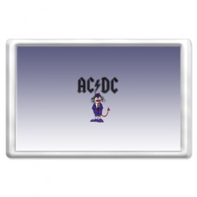 Магнит 45*70 с принтом AC/DC чертенок , Пластик | Размер: 78*52 мм; Размер печати: 70*45 | 