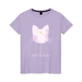 Женская футболка хлопок с принтом Artemis , 100% хлопок | прямой крой, круглый вырез горловины, длина до линии бедер, слегка спущенное плечо | anime | sailor moon | аниме | сейлор мун