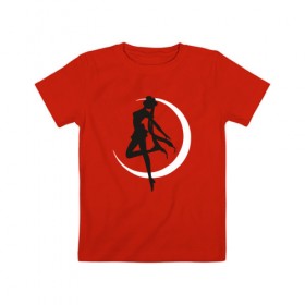 Детская футболка хлопок с принтом Луна , 100% хлопок | круглый вырез горловины, полуприлегающий силуэт, длина до линии бедер | anime | sailor moon | аниме | сейлор мун