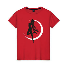 Женская футболка хлопок с принтом Луна , 100% хлопок | прямой крой, круглый вырез горловины, длина до линии бедер, слегка спущенное плечо | anime | sailor moon | аниме | сейлор мун