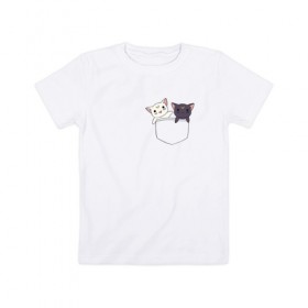 Детская футболка хлопок с принтом Кисы , 100% хлопок | круглый вырез горловины, полуприлегающий силуэт, длина до линии бедер | anime | cat | sailor moon | аниме | кисы | сейлор мун