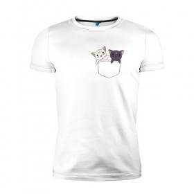 Мужская футболка премиум с принтом Кисы , 92% хлопок, 8% лайкра | приталенный силуэт, круглый вырез ворота, длина до линии бедра, короткий рукав | anime | cat | sailor moon | аниме | кисы | сейлор мун