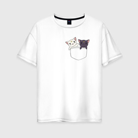 Женская футболка хлопок Oversize с принтом Кисы , 100% хлопок | свободный крой, круглый ворот, спущенный рукав, длина до линии бедер
 | anime | cat | sailor moon | аниме | кисы | сейлор мун