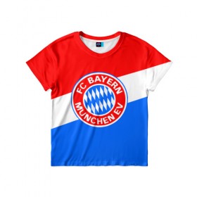 Детская футболка 3D с принтом FC Bayern 2018 Colors , 100% гипоаллергенный полиэфир | прямой крой, круглый вырез горловины, длина до линии бедер, чуть спущенное плечо, ткань немного тянется | bayern | fly fc | бавария | спорт | футбольный клуб