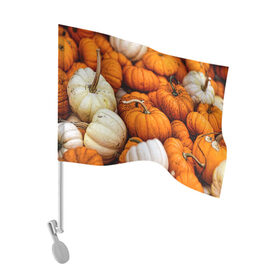Флаг для автомобиля с принтом тыквы , 100% полиэстер | Размер: 30*21 см | halloween | дача | овощи | октябрь | оранжевый | осень | сентябрь | тыква | хеллуин