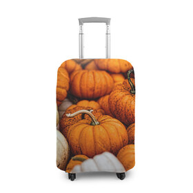 Чехол для чемодана 3D с принтом тыквы , 86% полиэфир, 14% спандекс | двустороннее нанесение принта, прорези для ручек и колес | halloween | дача | овощи | октябрь | оранжевый | осень | сентябрь | тыква | хеллуин