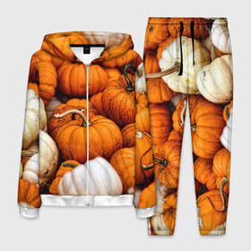 Мужской костюм 3D с принтом тыквы , 100% полиэстер | Манжеты и пояс оформлены тканевой резинкой, двухслойный капюшон со шнурком для регулировки, карманы спереди | halloween | дача | овощи | октябрь | оранжевый | осень | сентябрь | тыква | хеллуин