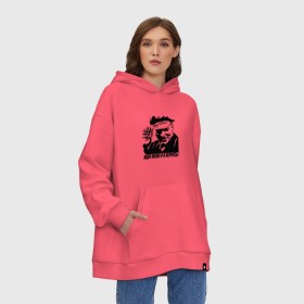 Худи SuperOversize хлопок с принтом Жди меня и я вернусь! , 70% хлопок, 30% полиэстер, мягкий начес внутри | карман-кенгуру, эластичная резинка на манжетах и по нижней кромке, двухслойный капюшон
 | 100 | ленин | революция