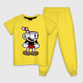 Детская пижама хлопок с принтом Cuphead , 100% хлопок |  брюки и футболка прямого кроя, без карманов, на брюках мягкая резинка на поясе и по низу штанин
 | Тематика изображения на принте: cuphead