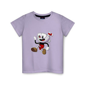 Детская футболка хлопок с принтом Cuphead , 100% хлопок | круглый вырез горловины, полуприлегающий силуэт, длина до линии бедер | Тематика изображения на принте: cuphead