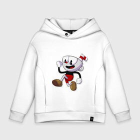 Детское худи Oversize хлопок с принтом Cuphead , френч-терри — 70% хлопок, 30% полиэстер. Мягкий теплый начес внутри —100% хлопок | боковые карманы, эластичные манжеты и нижняя кромка, капюшон на магнитной кнопке | Тематика изображения на принте: cuphead