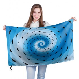 Флаг 3D с принтом Галлюцинация Спираль , 100% полиэстер | плотность ткани — 95 г/м2, размер — 67 х 109 см. Принт наносится с одной стороны | линии | узоры