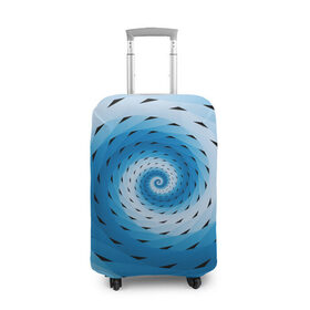 Чехол для чемодана 3D с принтом Галлюцинация Спираль , 86% полиэфир, 14% спандекс | двустороннее нанесение принта, прорези для ручек и колес | линии | узоры