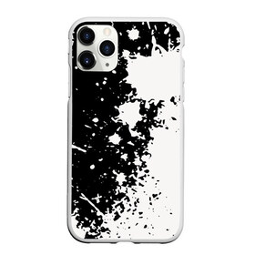 Чехол для iPhone 11 Pro Max матовый с принтом Брызги краски , Силикон |  | абстракция | белое | брызги | краска | пятно | черное