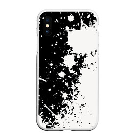 Чехол для iPhone XS Max матовый с принтом Брызги краски , Силикон | Область печати: задняя сторона чехла, без боковых панелей | абстракция | белое | брызги | краска | пятно | черное