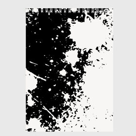 Скетчбук с принтом Брызги краски , 100% бумага
 | 48 листов, плотность листов — 100 г/м2, плотность картонной обложки — 250 г/м2. Листы скреплены сверху удобной пружинной спиралью | абстракция | белое | брызги | краска | пятно | черное