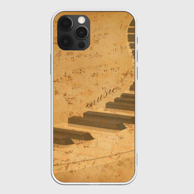 Чехол для iPhone 12 Pro с принтом Клавиши пианино , силикон | область печати: задняя сторона чехла, без боковых панелей | Тематика изображения на принте: для | до | клавиши | ля | мелодия | ми | музыка | музыканта | ноты | оркестр | пианино | подарок | ре | рояль | си | соль | стан | фа