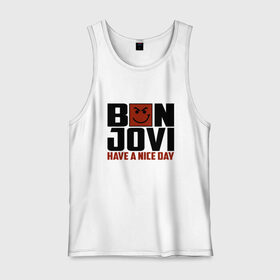 Мужская майка хлопок с принтом Bon Jovi, have a nice day , 100% хлопок |  | bon jovi | бон | бон джови | глэм | группа | джови | джон | метал | рок | хард