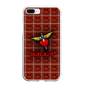 Чехол для iPhone 7Plus/8 Plus матовый с принтом Смайлы Bon Jovi , Силикон | Область печати: задняя сторона чехла, без боковых панелей | bon jovi | бон | бон джови | глэм | группа | джови | джон | рок | хард