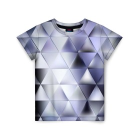 Детская футболка 3D с принтом Metallic triangles , 100% гипоаллергенный полиэфир | прямой крой, круглый вырез горловины, длина до линии бедер, чуть спущенное плечо, ткань немного тянется | текстура | треугольник