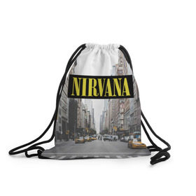 Рюкзак-мешок 3D с принтом Nirvana , 100% полиэстер | плотность ткани — 200 г/м2, размер — 35 х 45 см; лямки — толстые шнурки, застежка на шнуровке, без карманов и подкладки | nirvana