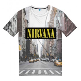Мужская футболка 3D с принтом Nirvana , 100% полиэфир | прямой крой, круглый вырез горловины, длина до линии бедер | nirvana