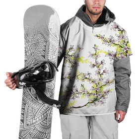 Накидка на куртку 3D с принтом Сакура , 100% полиэстер |  | арт | краска | прикольные | сакура | тропики | цветные | цветок | цветы | япония