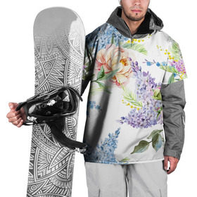 Накидка на куртку 3D с принтом Сирень и Пионы , 100% полиэстер |  | Тематика изображения на принте: арт | краска | пион | пионы | прикольные | сирень | тропики | цветные | цветок | цветы